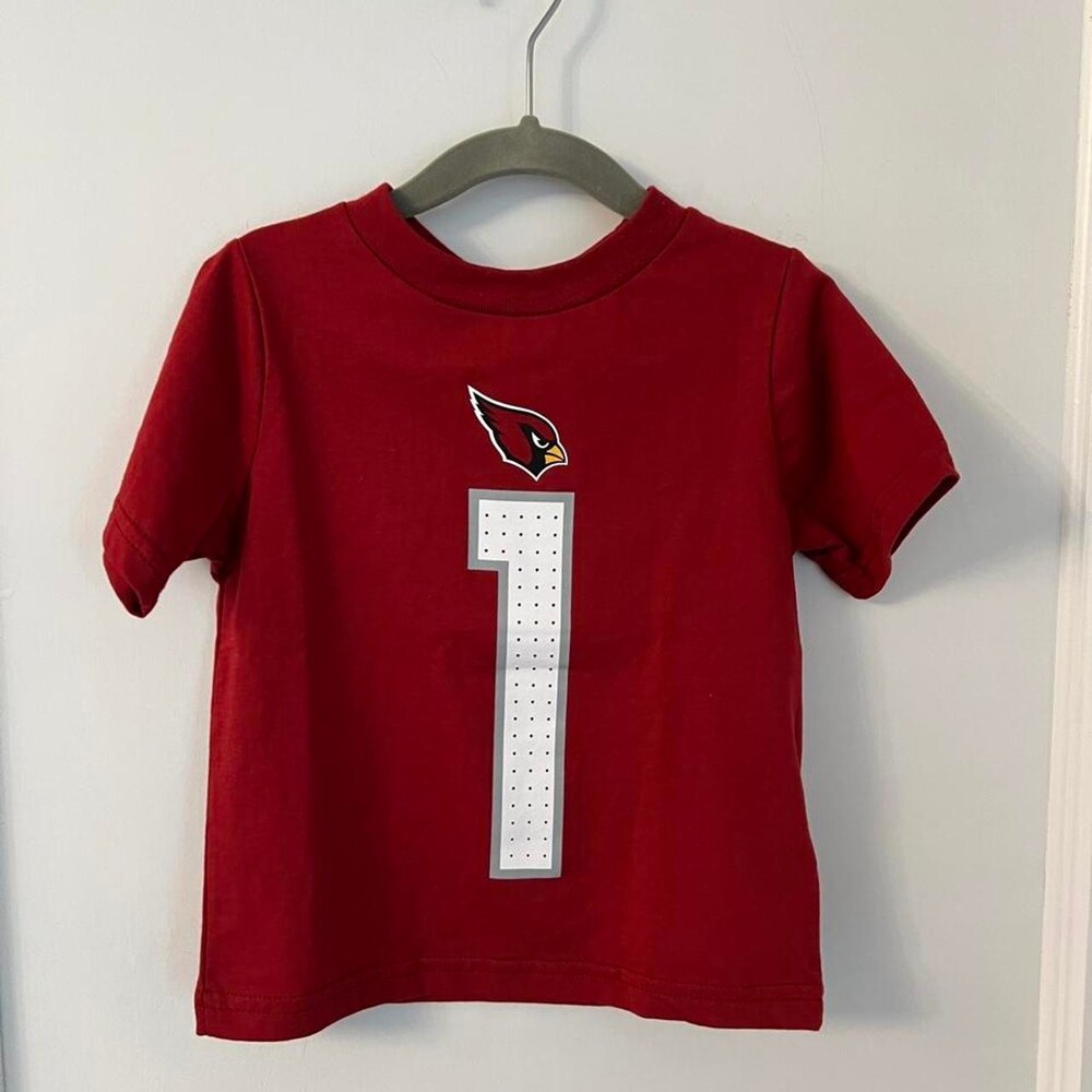 Nike Arizona Cardinals Kyler Murray kids red jersey with white number 1 and whit
